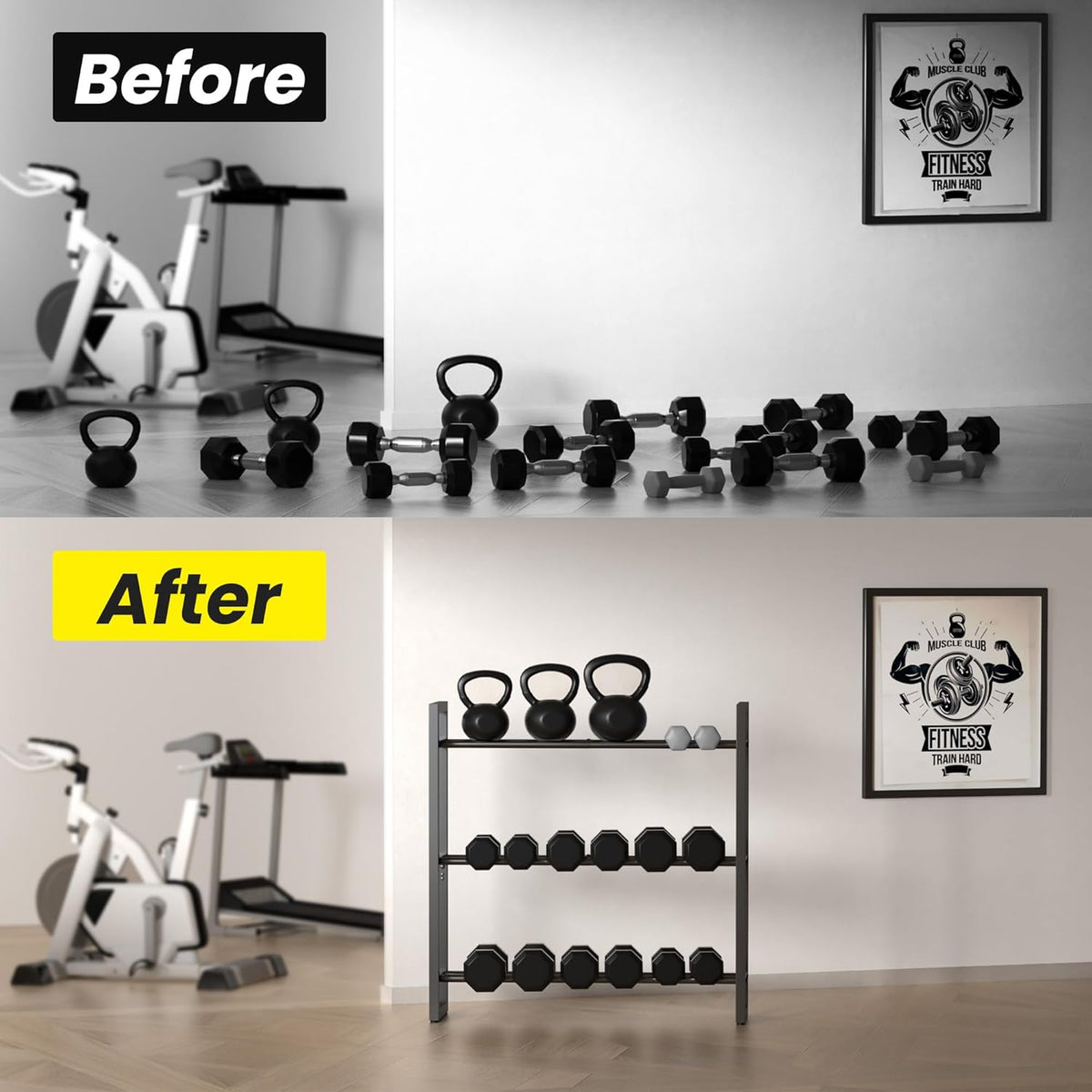3 Tier Dumbbell Rack, Weight Rack for Home Gym