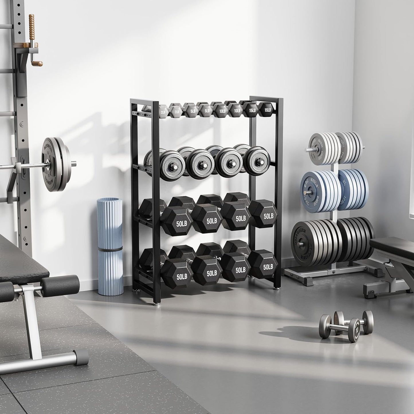 3 Tier Dumbbell Rack, Weight Rack for Home Gym