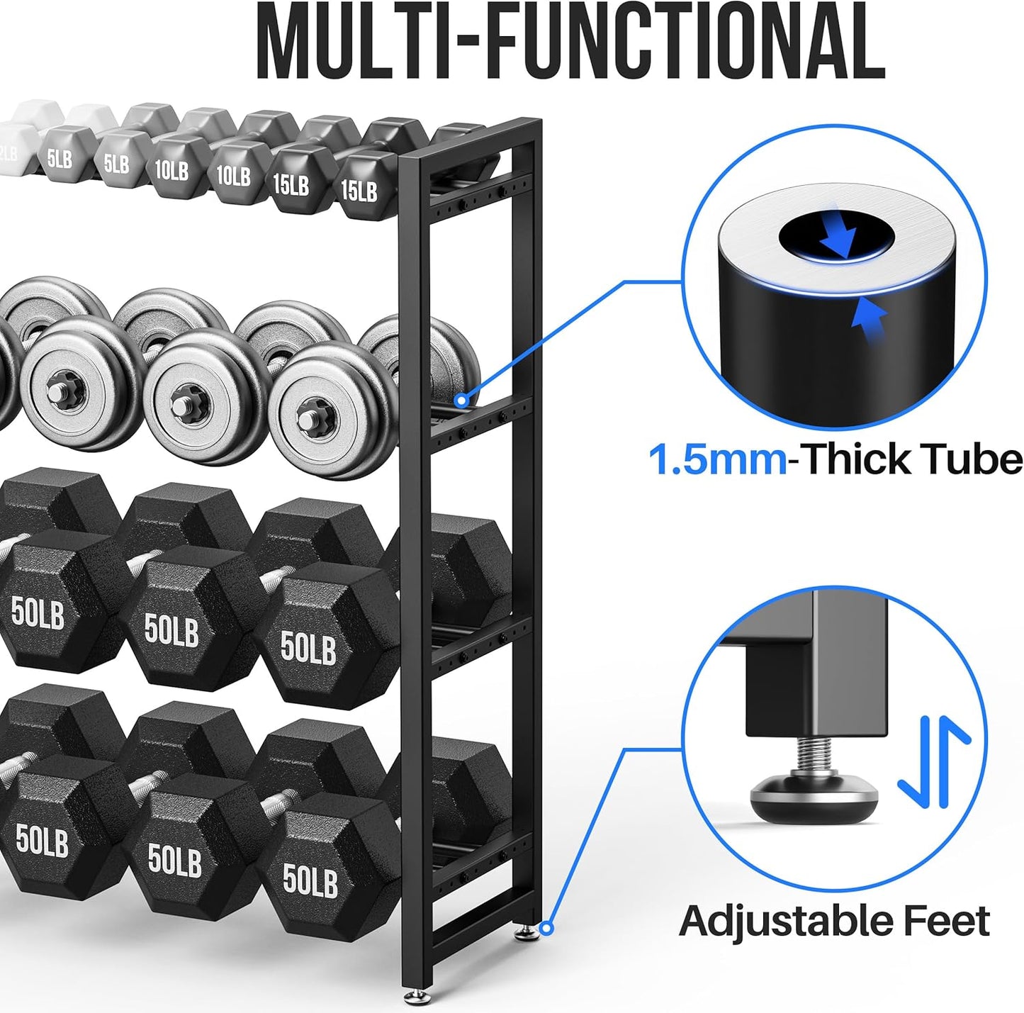 3 Tier Dumbbell Rack, Weight Rack for Home Gym