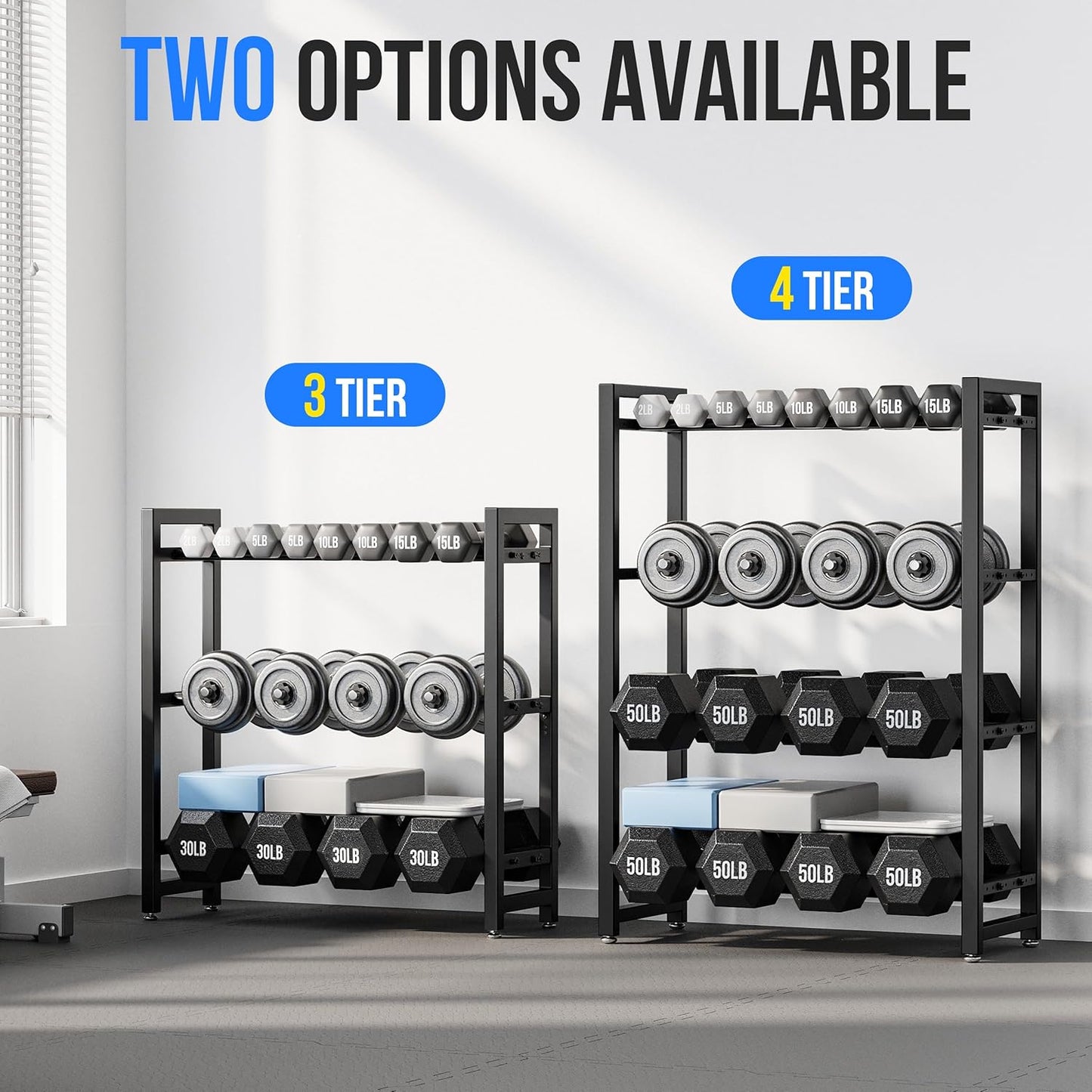 3 Tier Dumbbell Rack, Weight Rack for Home Gym
