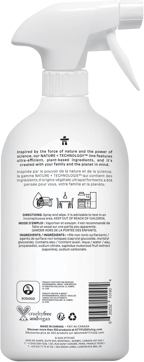 All Purpose Cleaner Spray, EWG Verified, Vegan, Made with 94% Plant-Based Ingredients, Streak-Free for Kitchen, Bathroom, Glass & More, Pink Grapefruit Scent, 27.1 Fl Oz