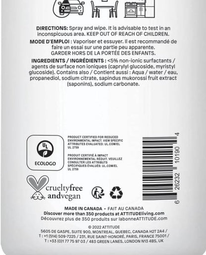All Purpose Cleaner Spray, EWG Verified, Vegan, Made with 94% Plant-Based Ingredients, Streak-Free for Kitchen, Bathroom, Glass & More, Pink Grapefruit Scent, 27.1 Fl Oz
