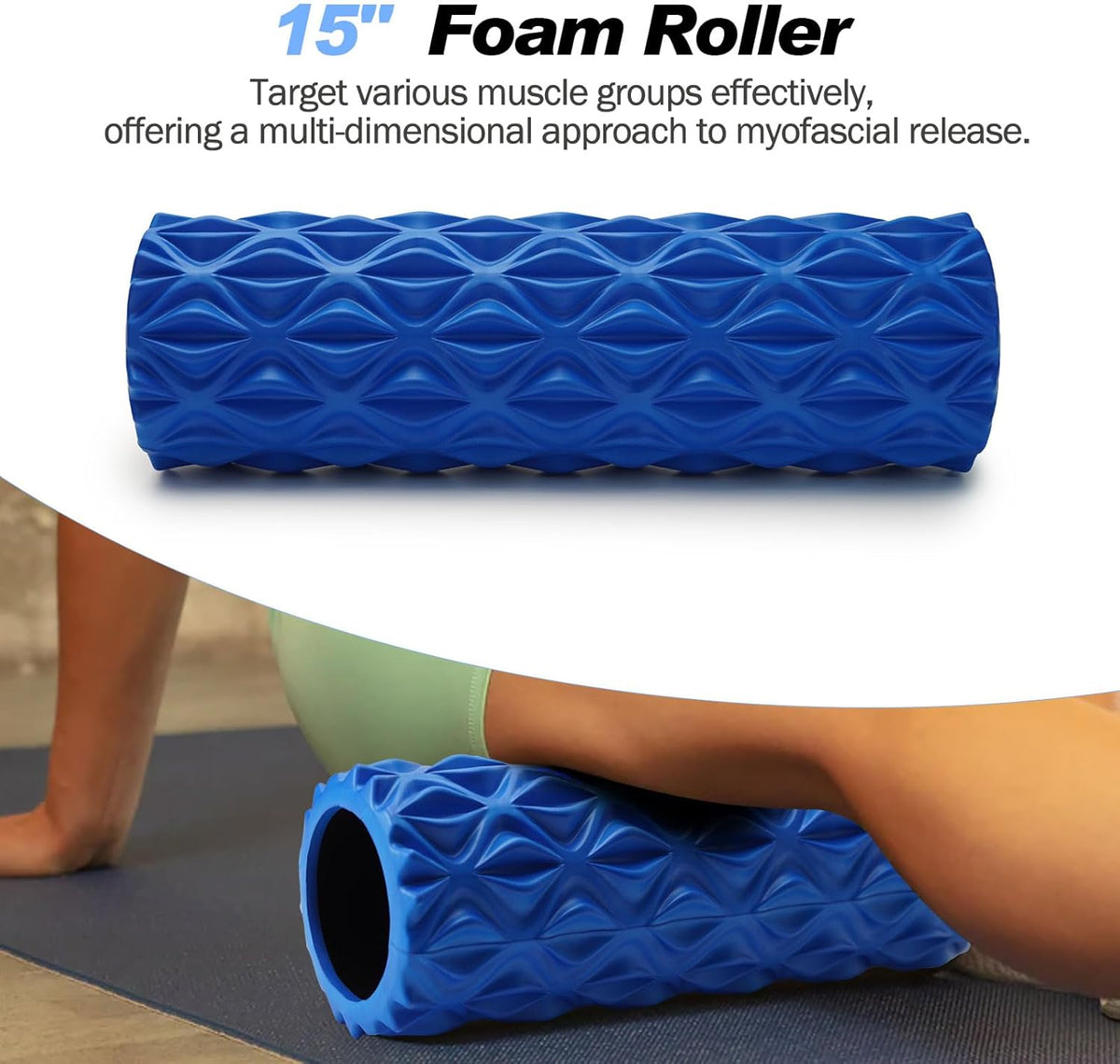 5 in 1 Foam Roller Set High Density Patented Foam Roller for Exercise | Foam Roller Massage Stick, Massage Ball, Resistance Band for Deep Muscle Massage Pilates Yoga Trigger Point Release Purple