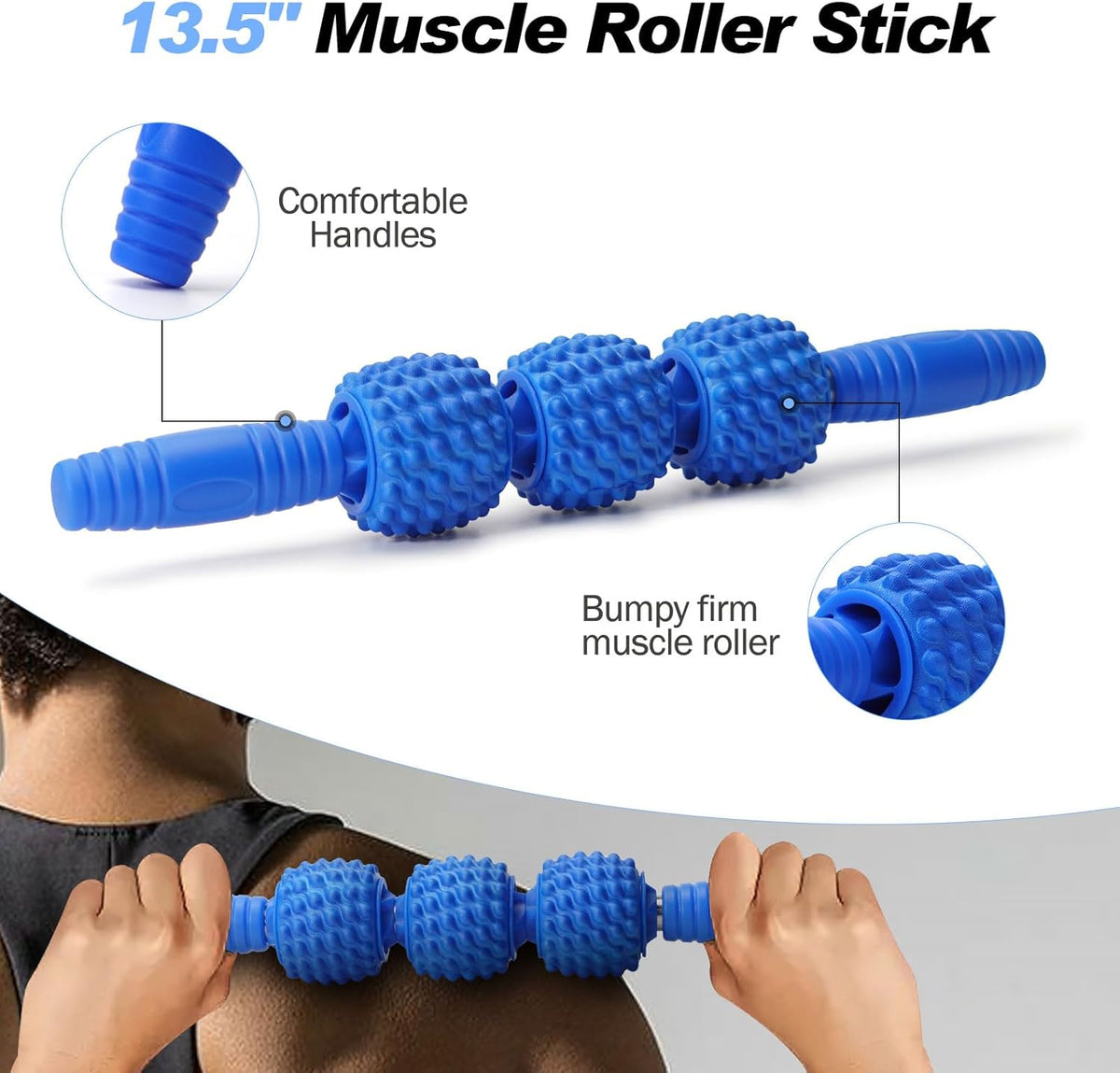 5 in 1 Foam Roller Set High Density Patented Foam Roller for Exercise | Foam Roller Massage Stick, Massage Ball, Resistance Band for Deep Muscle Massage Pilates Yoga Trigger Point Release Purple