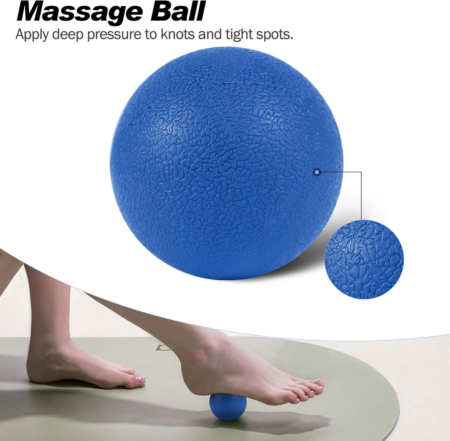 5 in 1 Foam Roller Set High Density Patented Foam Roller for Exercise | Foam Roller Massage Stick, Massage Ball, Resistance Band for Deep Muscle Massage Pilates Yoga Trigger Point Release Purple