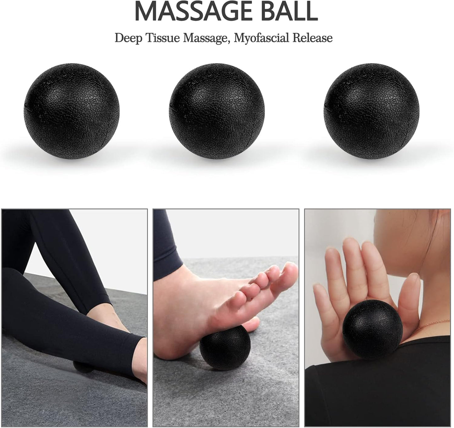 5 in 1 Foam Roller Set High Density Patented Foam Roller for Exercise | Foam Roller Massage Stick, Massage Ball, Resistance Band for Deep Muscle Massage Pilates Yoga Trigger Point Release Purple