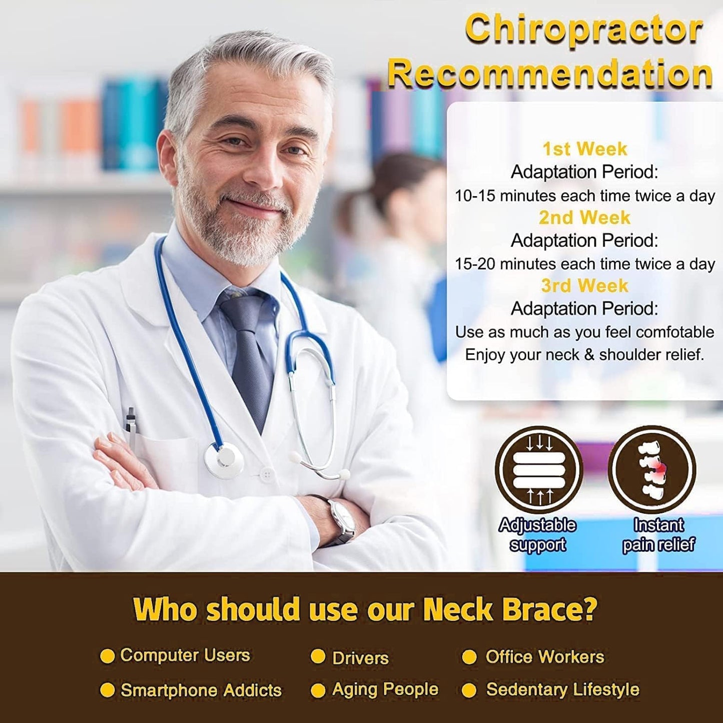 Neck Stretcher, Cervical Traction Device for Instant Neck Pain Relief