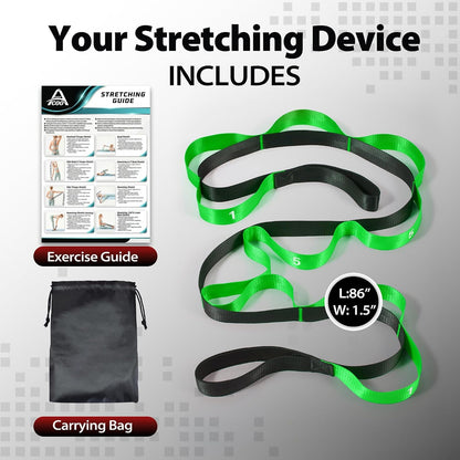 Stretching Strap with Loops for Physical Therapy,Yoga Strap for Stretching,Home Workout,Pilate & Flexibility Training,Non-Elastic Exercise Stretch Band for Hamstring,Leg Stretcher Belt,Flexibility Fascia
