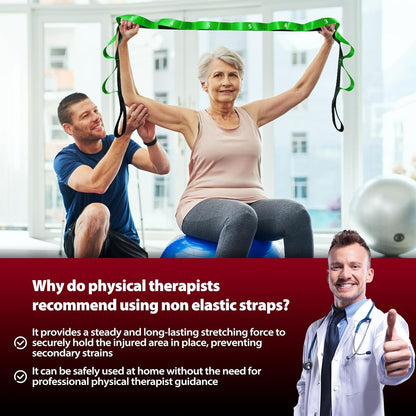 Stretching Strap with Loops for Physical Therapy,Yoga Strap for Stretching,Home Workout,Pilate & Flexibility Training,Non-Elastic Exercise Stretch Band for Hamstring,Leg Stretcher Belt,Flexibility Fascia