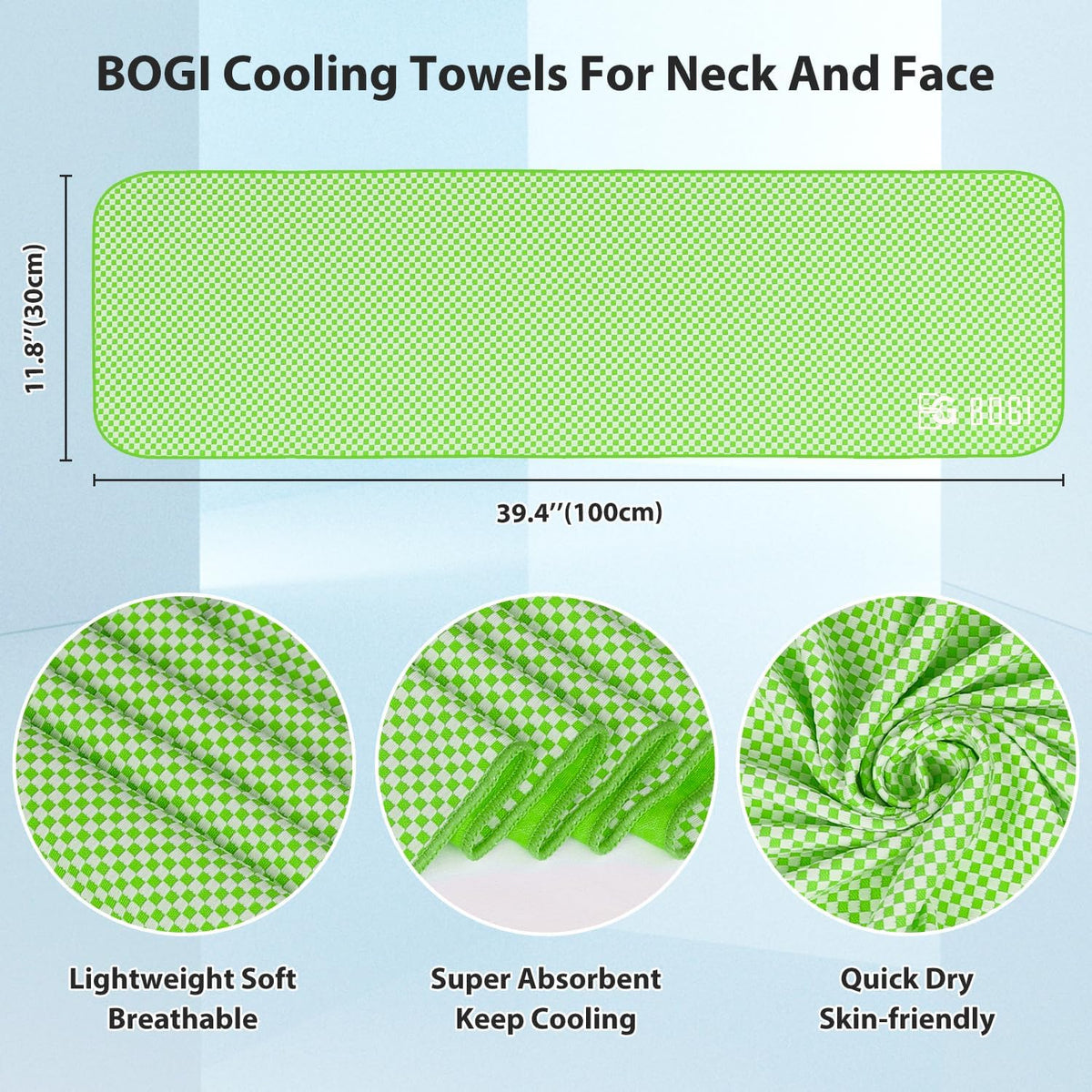 Cooling Towels for Neck and Face, Soft Breathable Cool Towel for Instant Cooling Stay Cool for Yoga, Sport, Gym, Camping, Running & More Activities