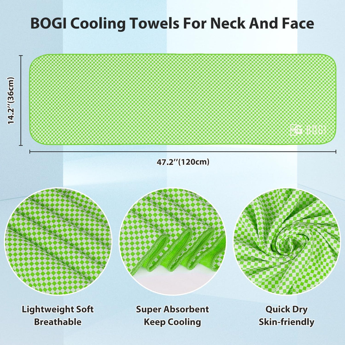 Cooling Towels for Neck and Face, Soft Breathable Cool Towel for Instant Cooling Stay Cool for Yoga, Sport, Gym, Camping, Running & More Activities