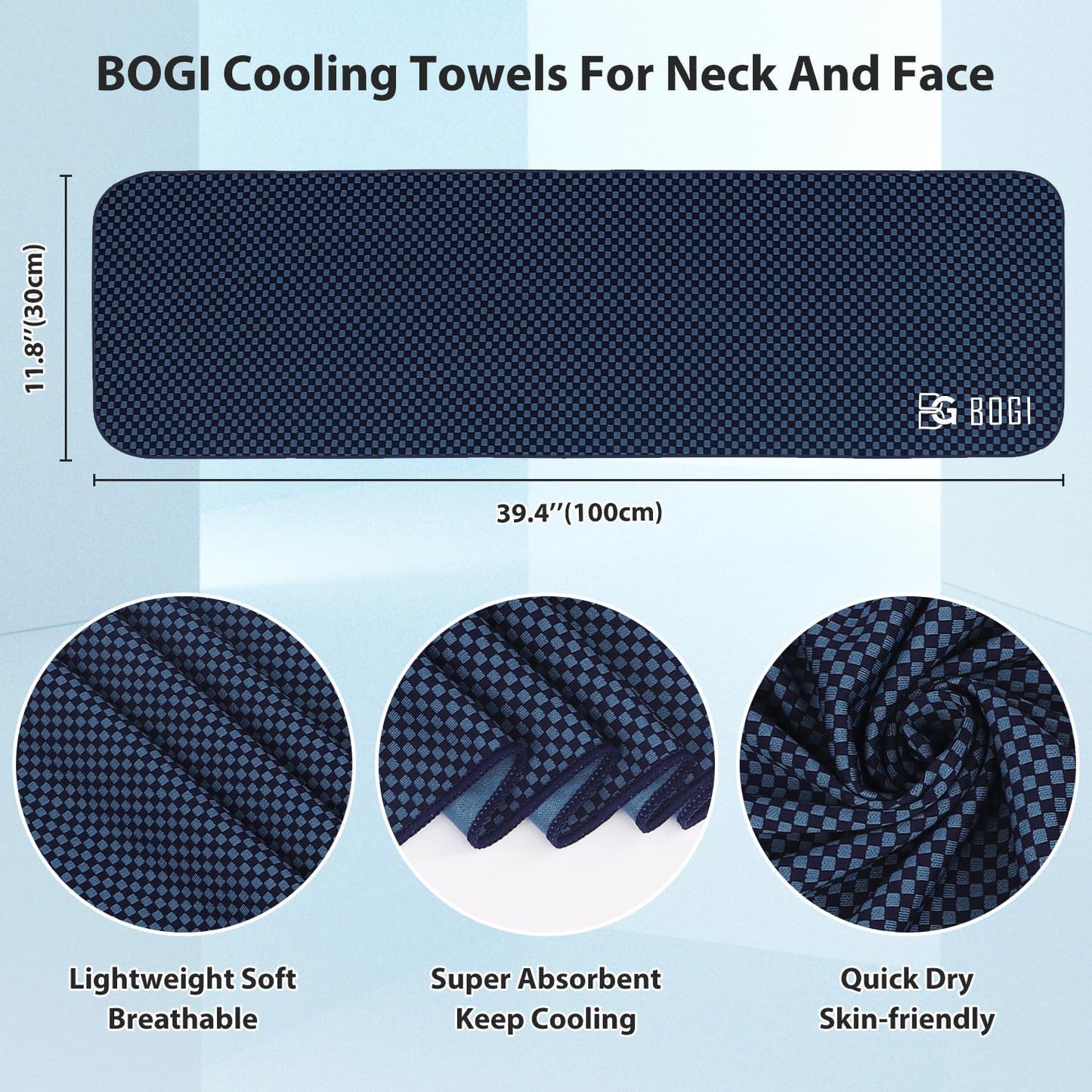 Cooling Towels for Neck and Face, Soft Breathable Cool Towel for Instant Cooling Stay Cool for Yoga, Sport, Gym, Camping, Running & More Activities