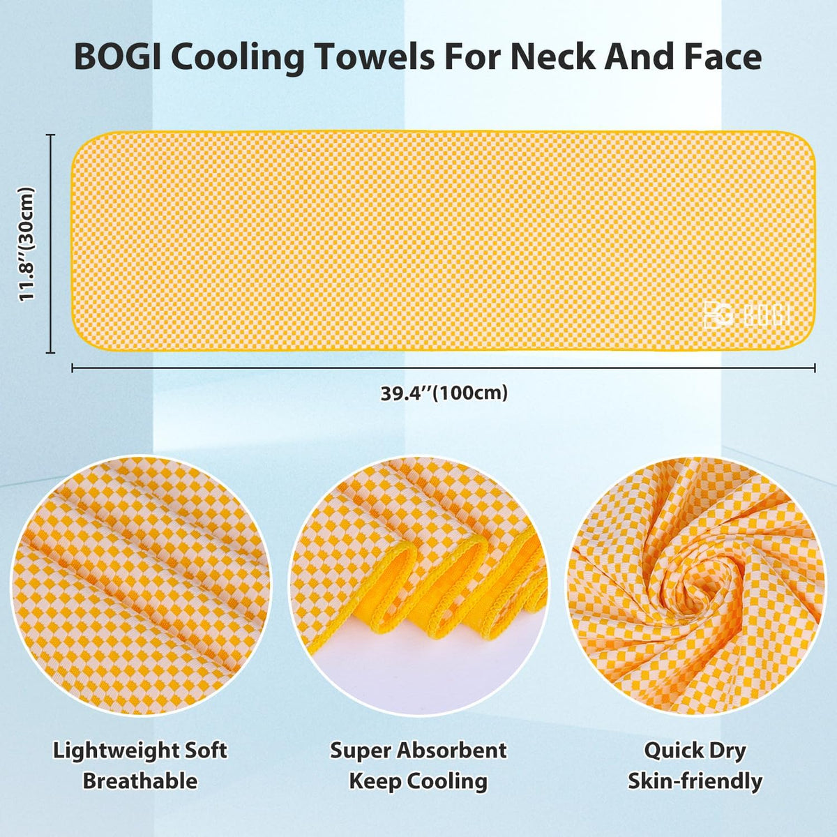 Cooling Towels for Neck and Face, Soft Breathable Cool Towel for Instant Cooling Stay Cool for Yoga, Sport, Gym, Camping, Running & More Activities