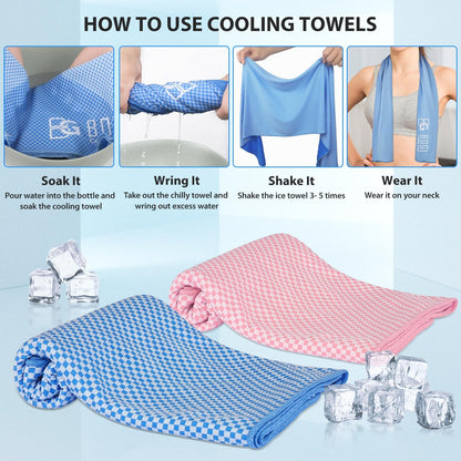 Cooling Towels for Neck and Face, Soft Breathable Cool Towel for Instant Cooling Stay Cool for Yoga, Sport, Gym, Camping, Running & More Activities