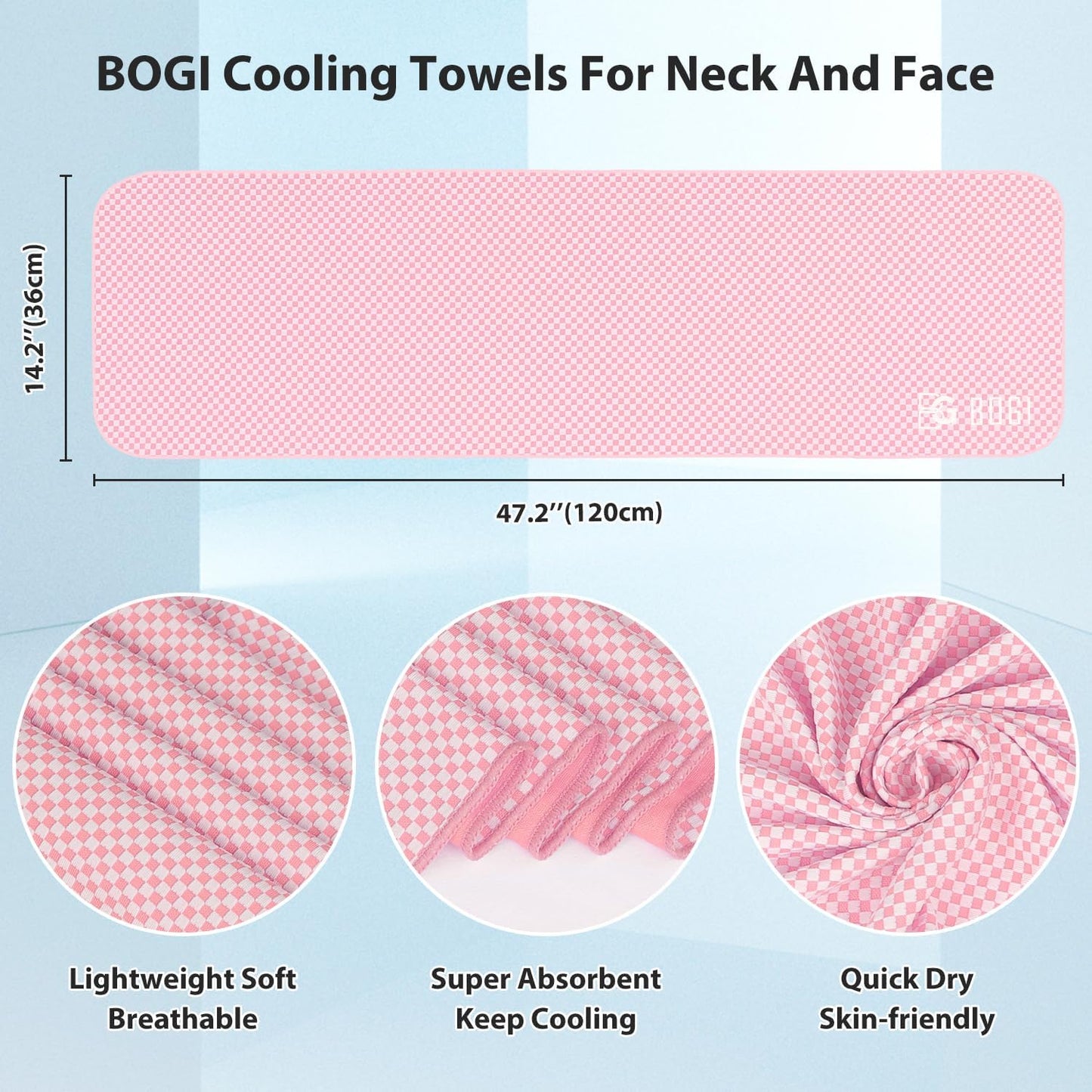 Cooling Towels for Neck and Face, Soft Breathable Cool Towel for Instant Cooling Stay Cool for Yoga, Sport, Gym, Camping, Running & More Activities