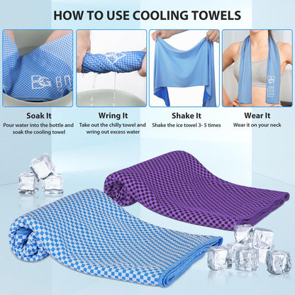 Cooling Towels for Neck and Face, Soft Breathable Cool Towel for Instant Cooling Stay Cool for Yoga, Sport, Gym, Camping, Running & More Activities