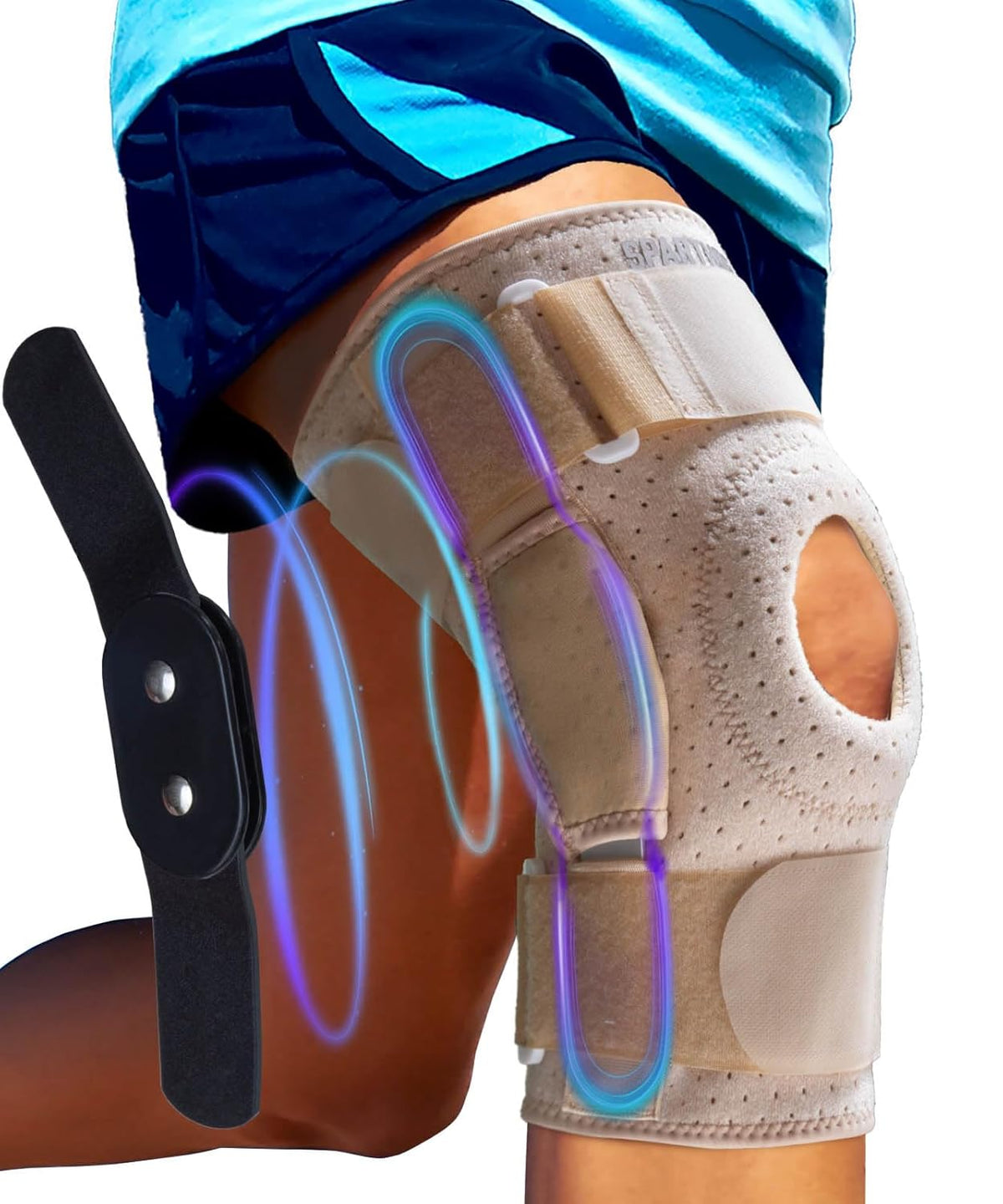 Hinged Knee Brace - Relieves ACL, MCL, Meniscus Tear, Arthritis, Tendon Pain - Dual Metal Side Stabilizers - Support for Running, For Men and Women Check Size Chart (Large, 15½-20″ Thigh)