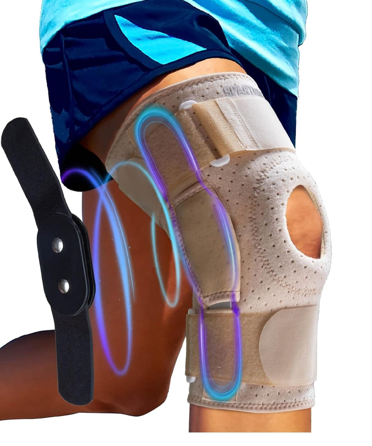 Hinged Knee Brace - Relieves ACL, MCL, Meniscus Tear, Arthritis, Tendon Pain - Dual Metal Side Stabilizers - Support for Running, For Men and Women Check Size Chart (Large, 15½-20″ Thigh)