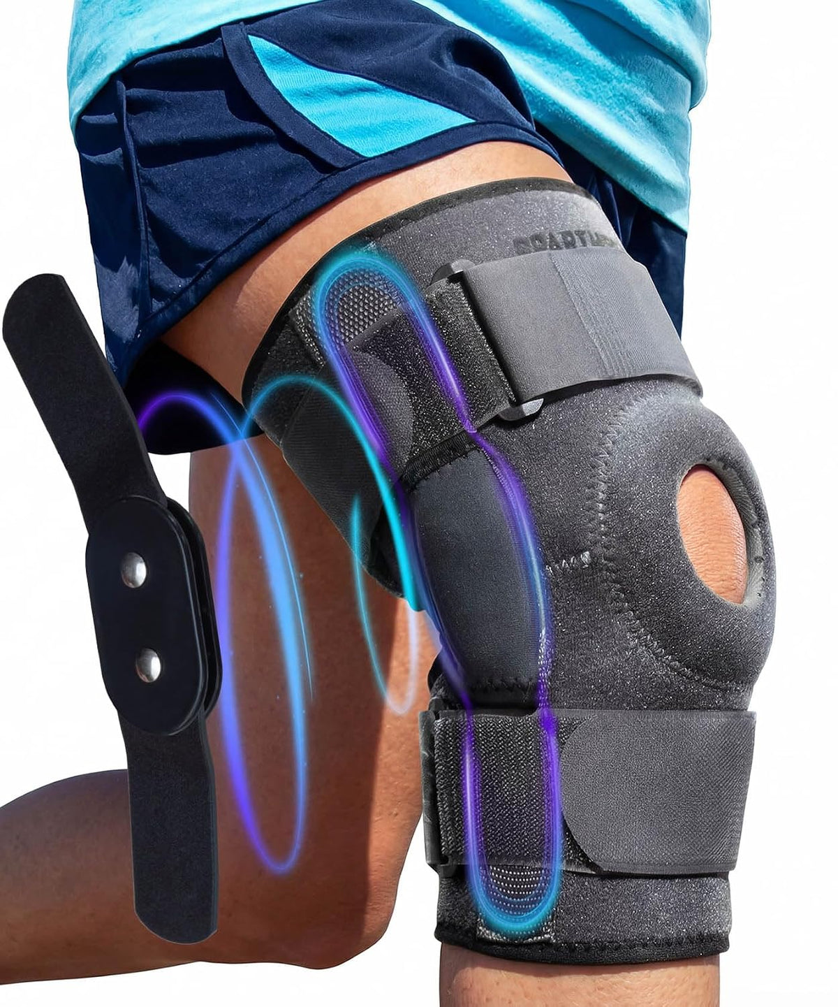 Hinged Knee Brace - Relieves ACL, MCL, Meniscus Tear, Arthritis, Tendon Pain - Dual Metal Side Stabilizers - Support for Running, For Men and Women Check Size Chart (Large, 15½-20″ Thigh)