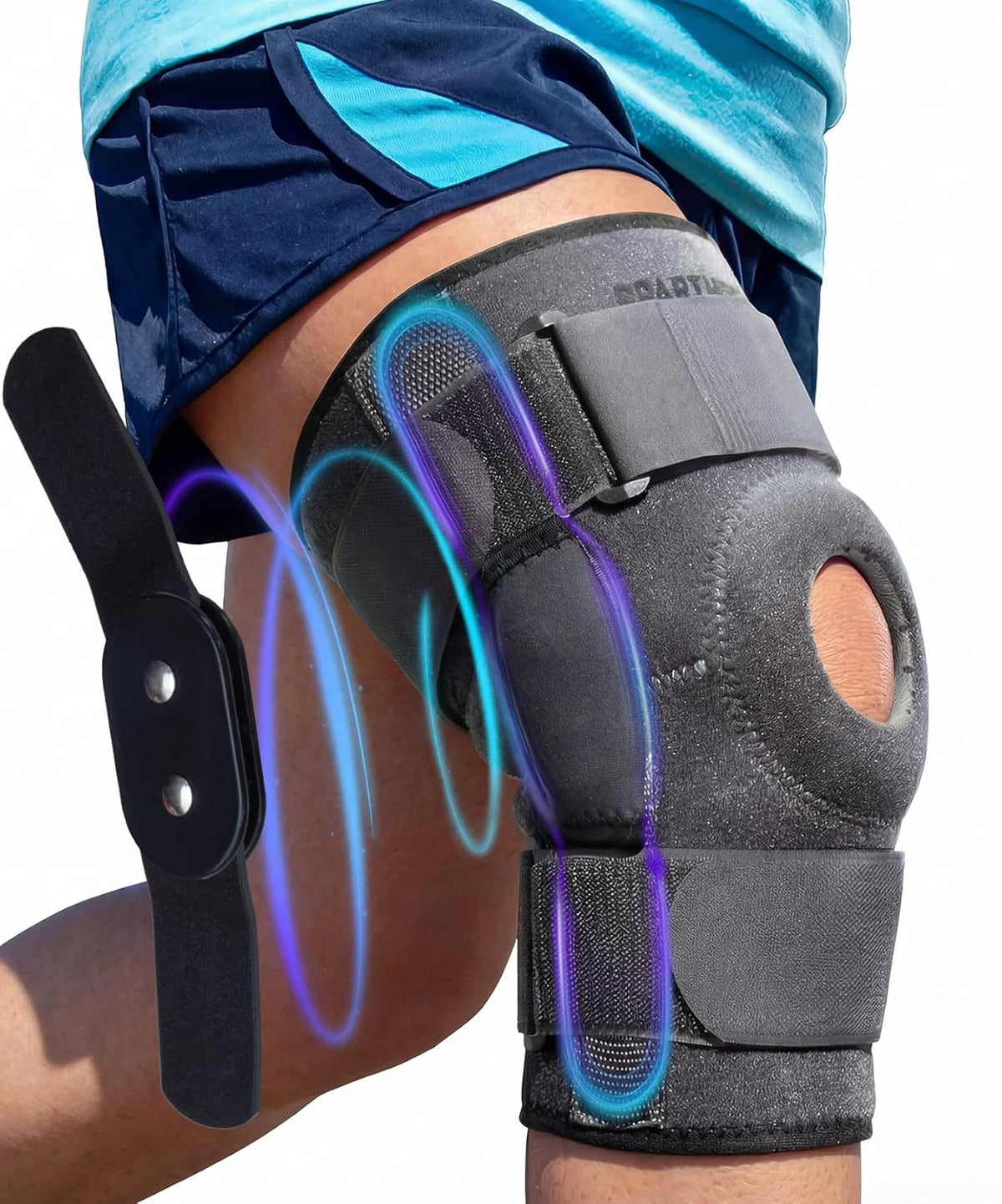 Hinged Knee Brace - Relieves ACL, MCL, Meniscus Tear, Arthritis, Tendon Pain - Dual Metal Side Stabilizers - Support for Running, For Men and Women Check Size Chart (Large, 15½-20″ Thigh)