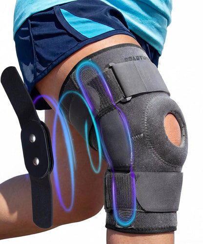 Hinged Knee Brace - Relieves ACL, MCL, Meniscus Tear, Arthritis, Tendon Pain - Dual Metal Side Stabilizers - Support for Running, For Men and Women Check Size Chart (Large, 15½-20″ Thigh)