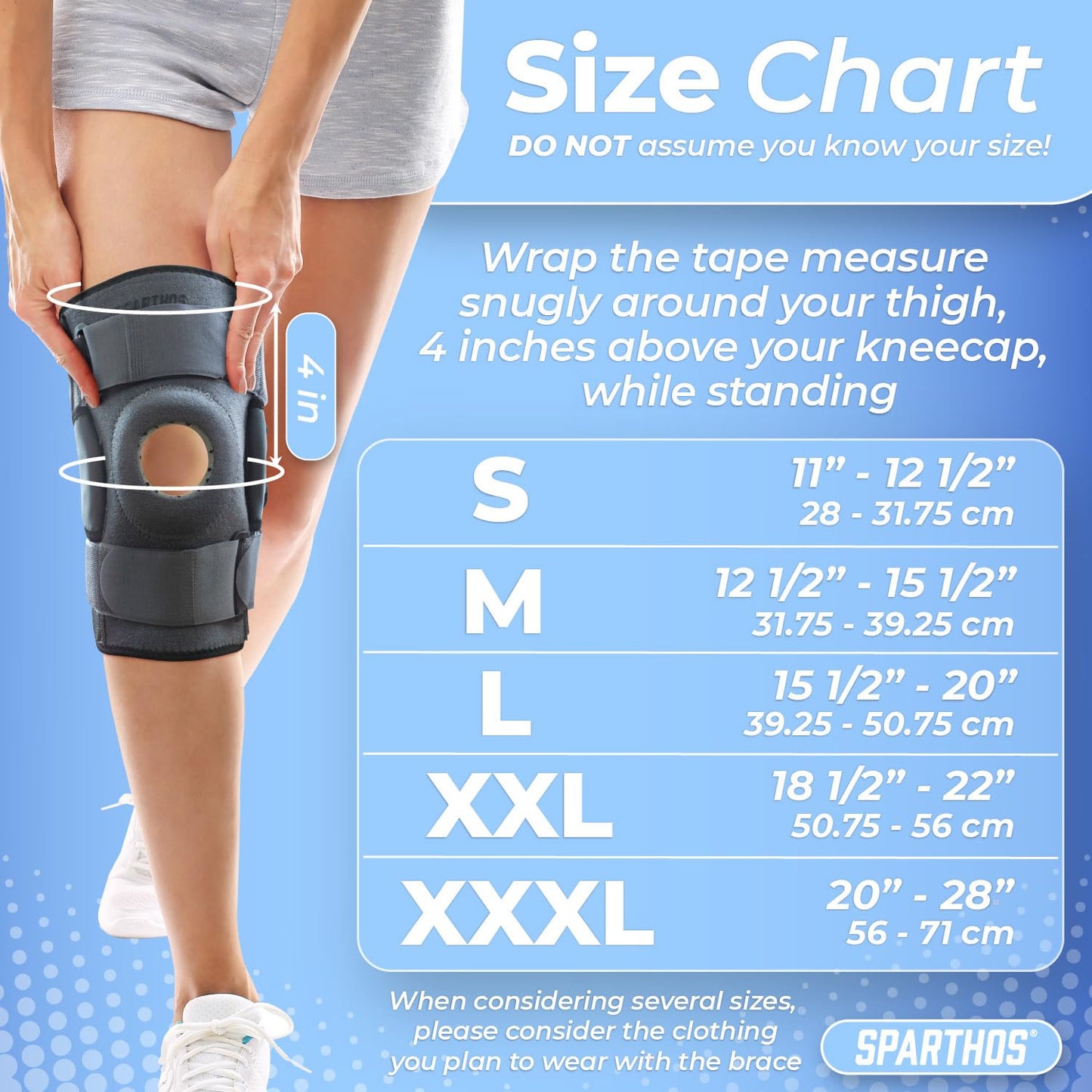 Hinged Knee Brace - Relieves ACL, MCL, Meniscus Tear, Arthritis, Tendon Pain - Dual Metal Side Stabilizers - Support for Running, For Men and Women Check Size Chart (Large, 15½-20″ Thigh)