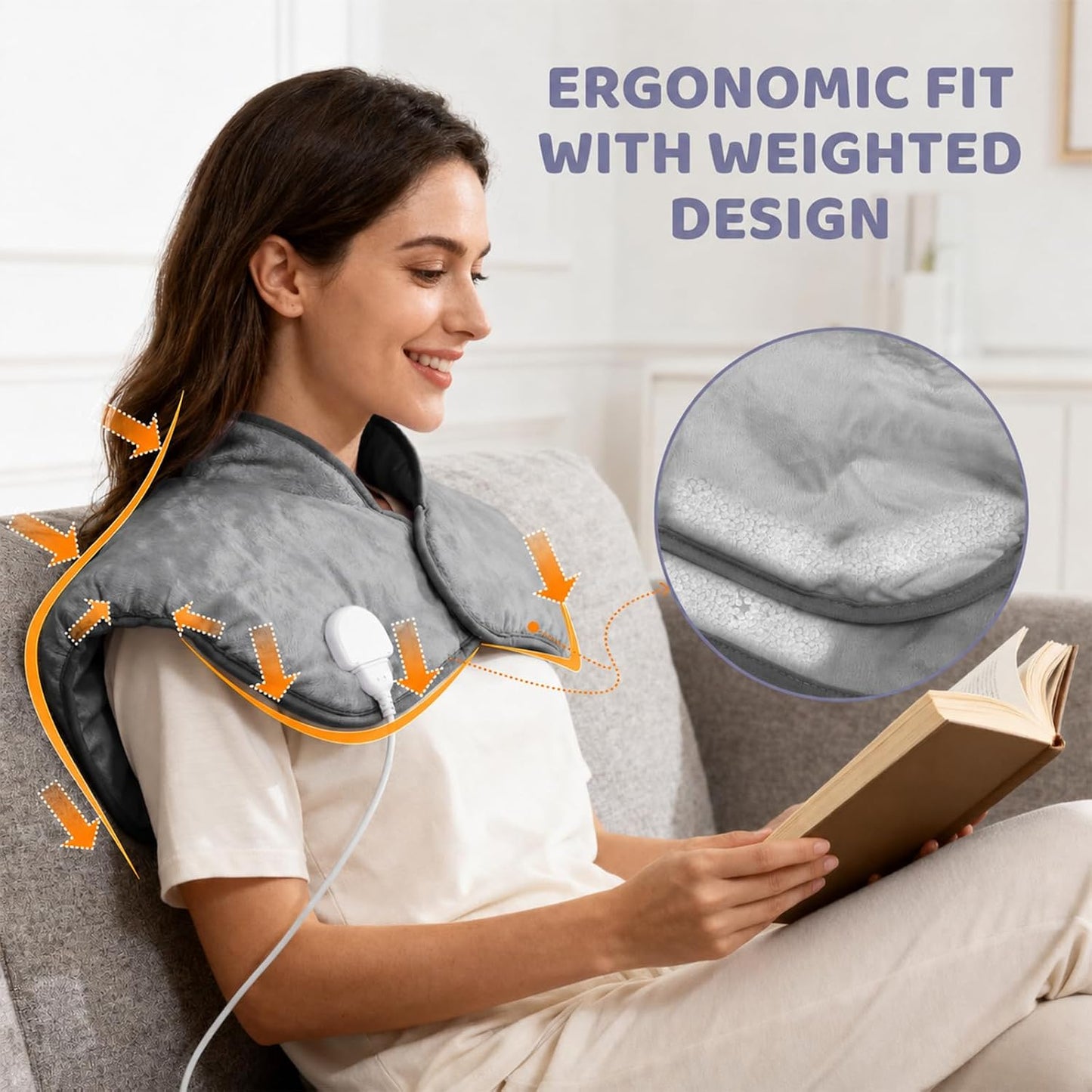 Heating Pad for Neck and Shoulders and Back, Weighted Electric Heat Pads