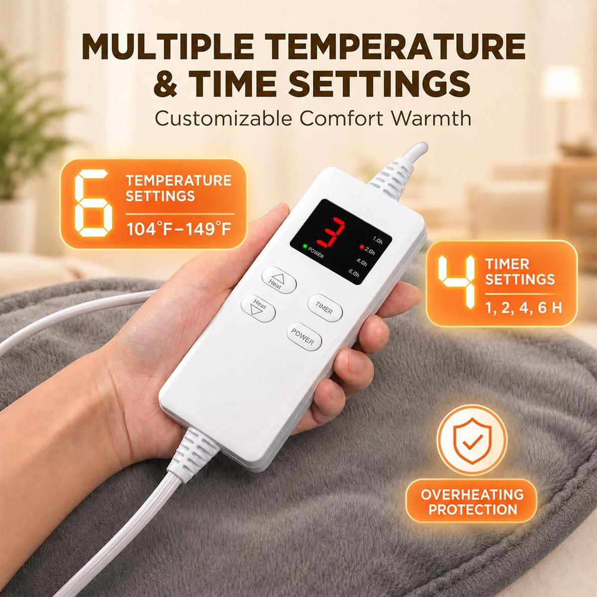 Heating Pad for Neck and Shoulders and Back, Weighted Electric Heat Pads