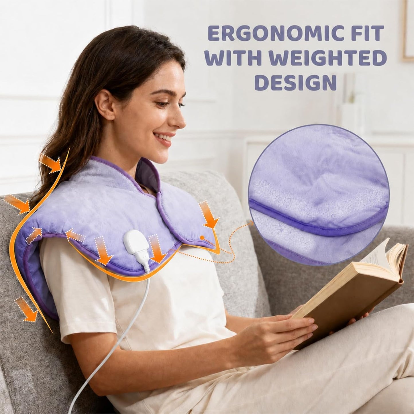 Heating Pad for Neck and Shoulders and Back, Weighted Electric Heat Pads