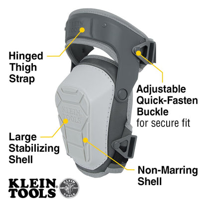 60491 Hinged Knee Pads, Heavy Duty Gel Foam Protective Knee Pads with Quick-Fasten Buckle and Thigh Strap, Black