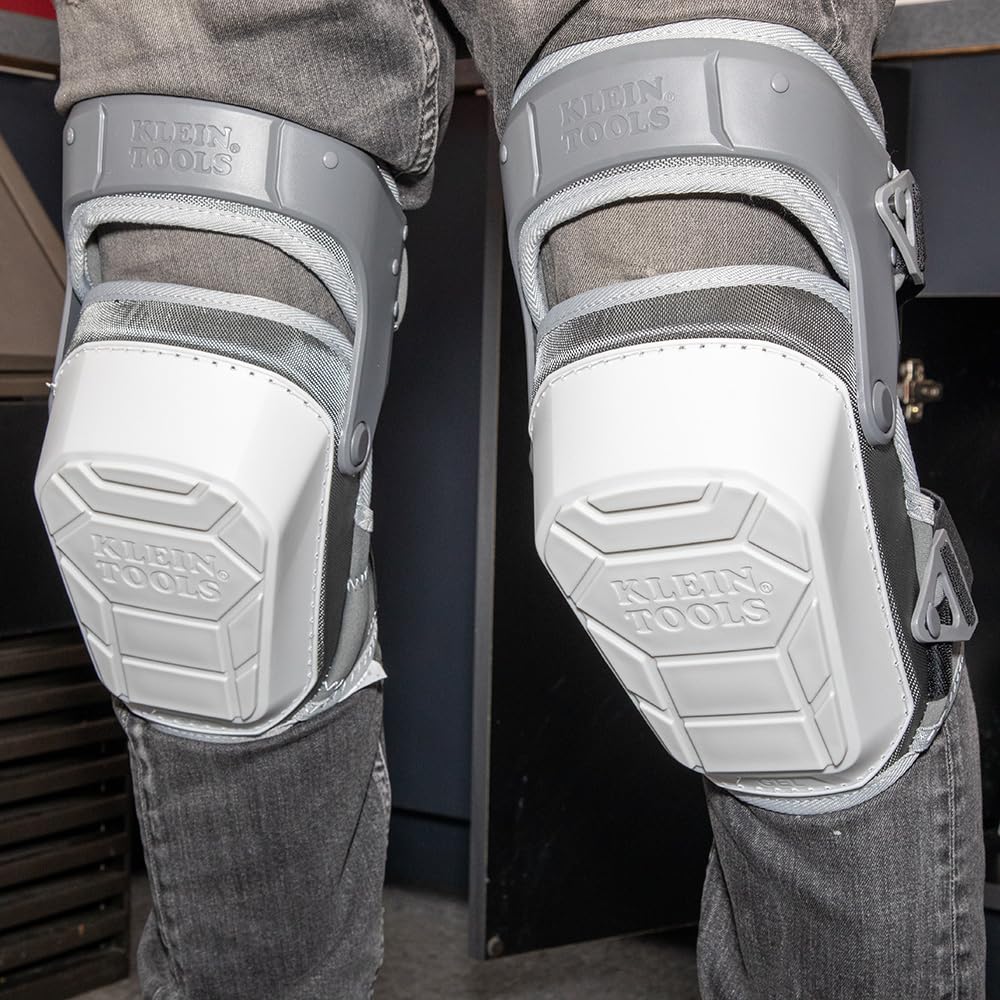 60491 Hinged Knee Pads, Heavy Duty Gel Foam Protective Knee Pads with Quick-Fasten Buckle and Thigh Strap, Black