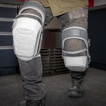 60491 Hinged Knee Pads, Heavy Duty Gel Foam Protective Knee Pads with Quick-Fasten Buckle and Thigh Strap, Black