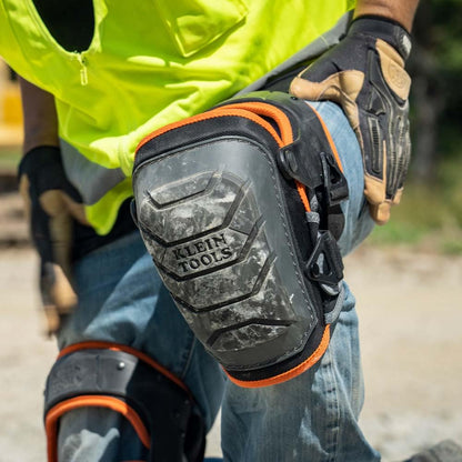 60491 Hinged Knee Pads, Heavy Duty Gel Foam Protective Knee Pads with Quick-Fasten Buckle and Thigh Strap, Black