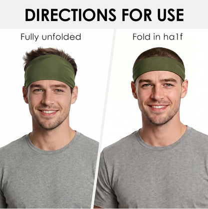 Sport Headbands for Men - 7 Pcs Sweat Absorbent Running Headband for Fitness Workout Running Rugby Baseball Yoga High Intensity Interval Training, Unisex Sweatband for Both Men and Women
