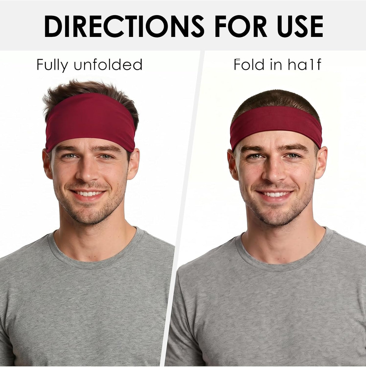 Sport Headbands for Men - 7 Pcs Sweat Absorbent Running Headband for Fitness Workout Running Rugby Baseball Yoga High Intensity Interval Training, Unisex Sweatband for Both Men and Women
