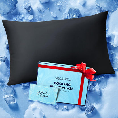 Ultra-Chill Cooling Pillowcase Set of 2 for Hot Sleepers, Softer Than Silk Pillow Cases for Protecting Hair & Skin, Breathable Bed Pillow Covers w/ Zipper, Gifts for Women & Men (Light Gray, Standard)
