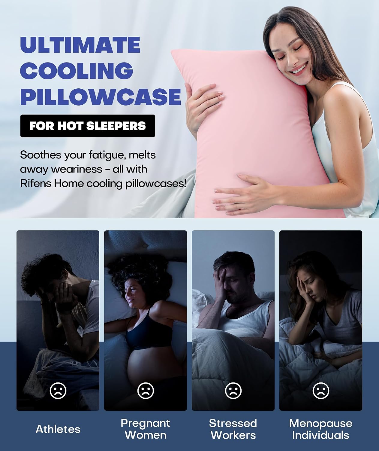 Ultra-Chill Cooling Pillowcase Set of 2 for Hot Sleepers, Softer Than Silk Pillow Cases for Protecting Hair & Skin, Breathable Bed Pillow Covers w/ Zipper, Gifts for Women & Men (Light Gray, Standard)
