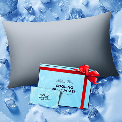 Ultra-Chill Cooling Pillowcase Set of 2 for Hot Sleepers, Softer Than Silk Pillow Cases for Protecting Hair & Skin, Breathable Bed Pillow Covers w/ Zipper, Gifts for Women & Men (Light Gray, Standard)