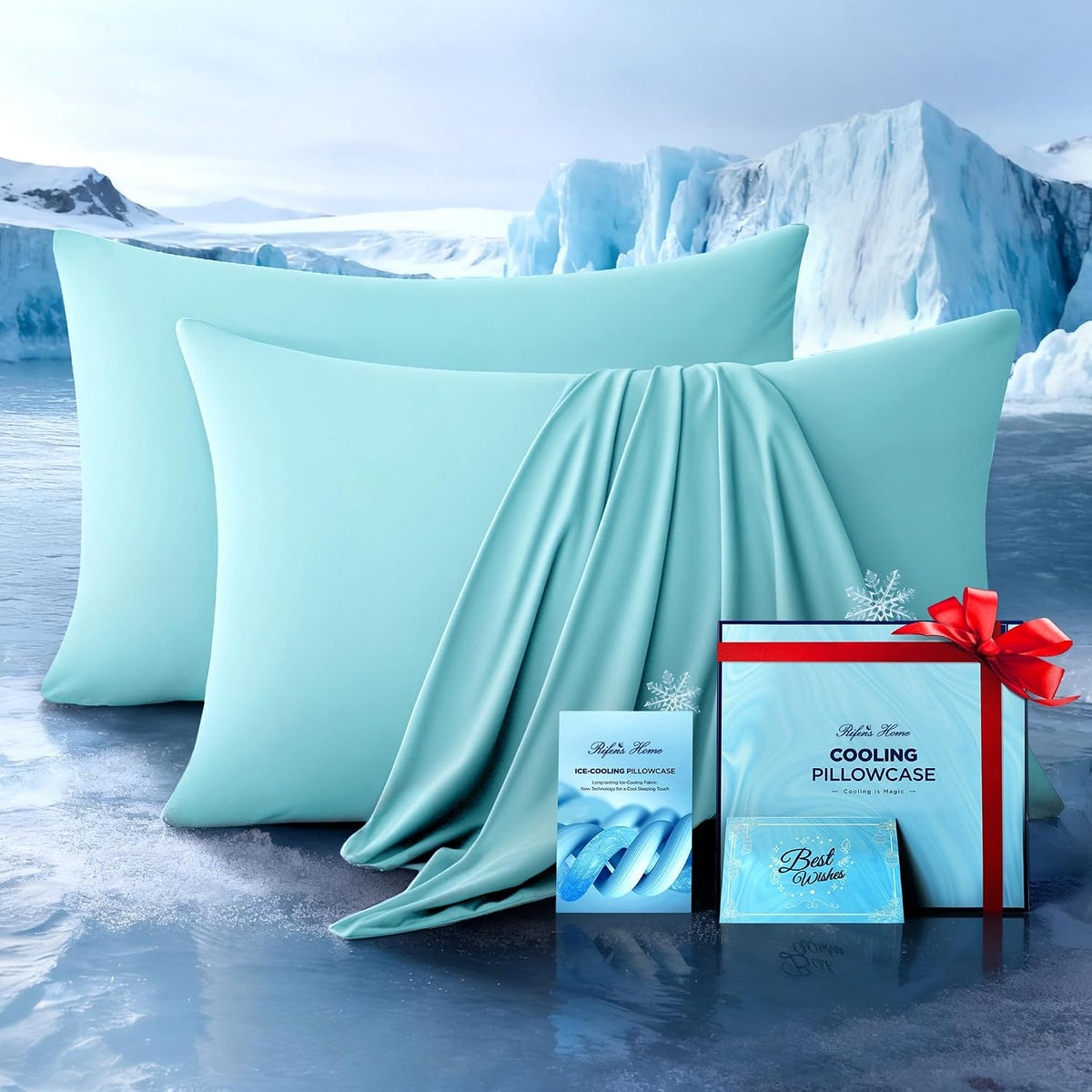 Ultra-Chill Cooling Pillowcase Set of 2 for Hot Sleepers, Softer Than Silk Pillow Cases for Protecting Hair & Skin, Breathable Bed Pillow Covers w/ Zipper, Gifts for Women & Men (Light Gray, Standard)
