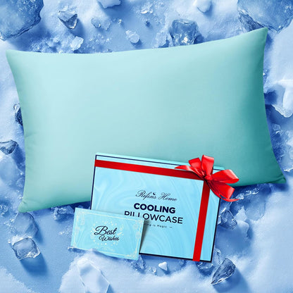 Ultra-Chill Cooling Pillowcase Set of 2 for Hot Sleepers, Softer Than Silk Pillow Cases for Protecting Hair & Skin, Breathable Bed Pillow Covers w/ Zipper, Gifts for Women & Men (Light Gray, Standard)