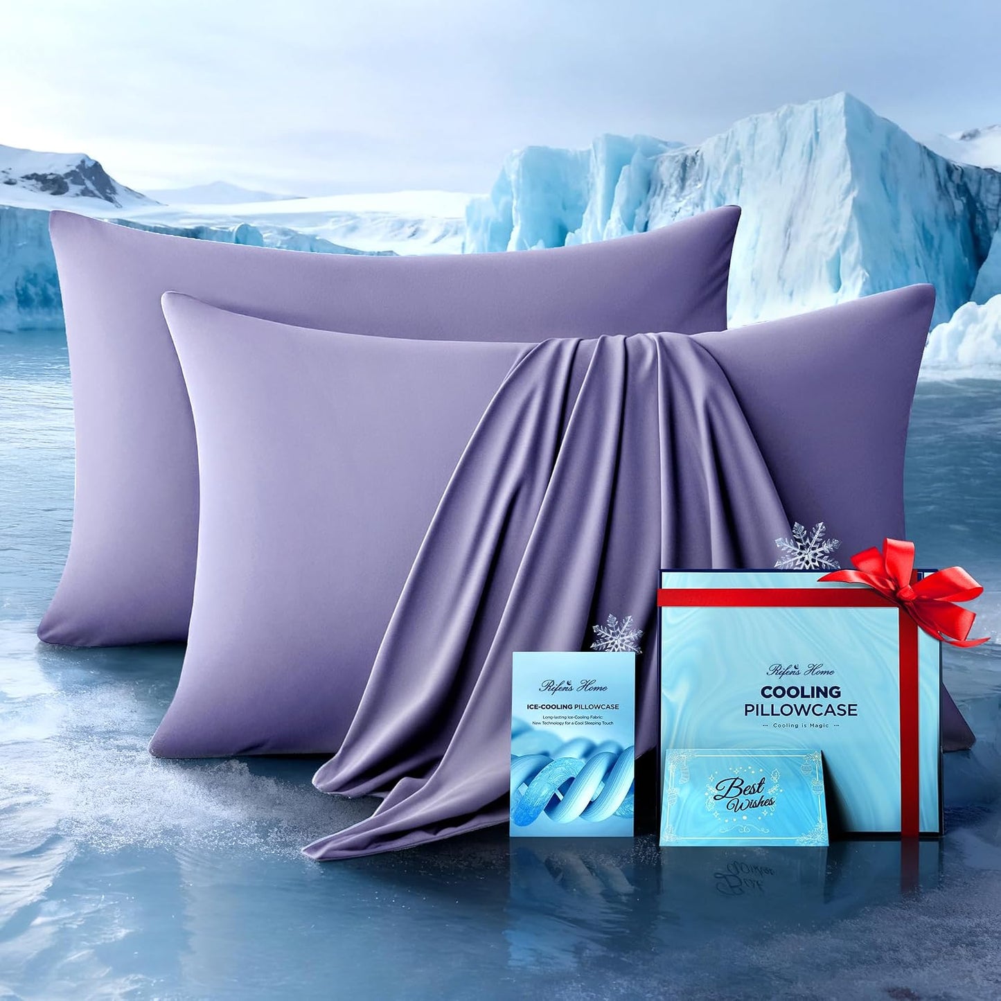Ultra-Chill Cooling Pillowcase Set of 2 for Hot Sleepers, Softer Than Silk Pillow Cases for Protecting Hair & Skin, Breathable Bed Pillow Covers w/ Zipper, Gifts for Women & Men (Light Gray, Standard)