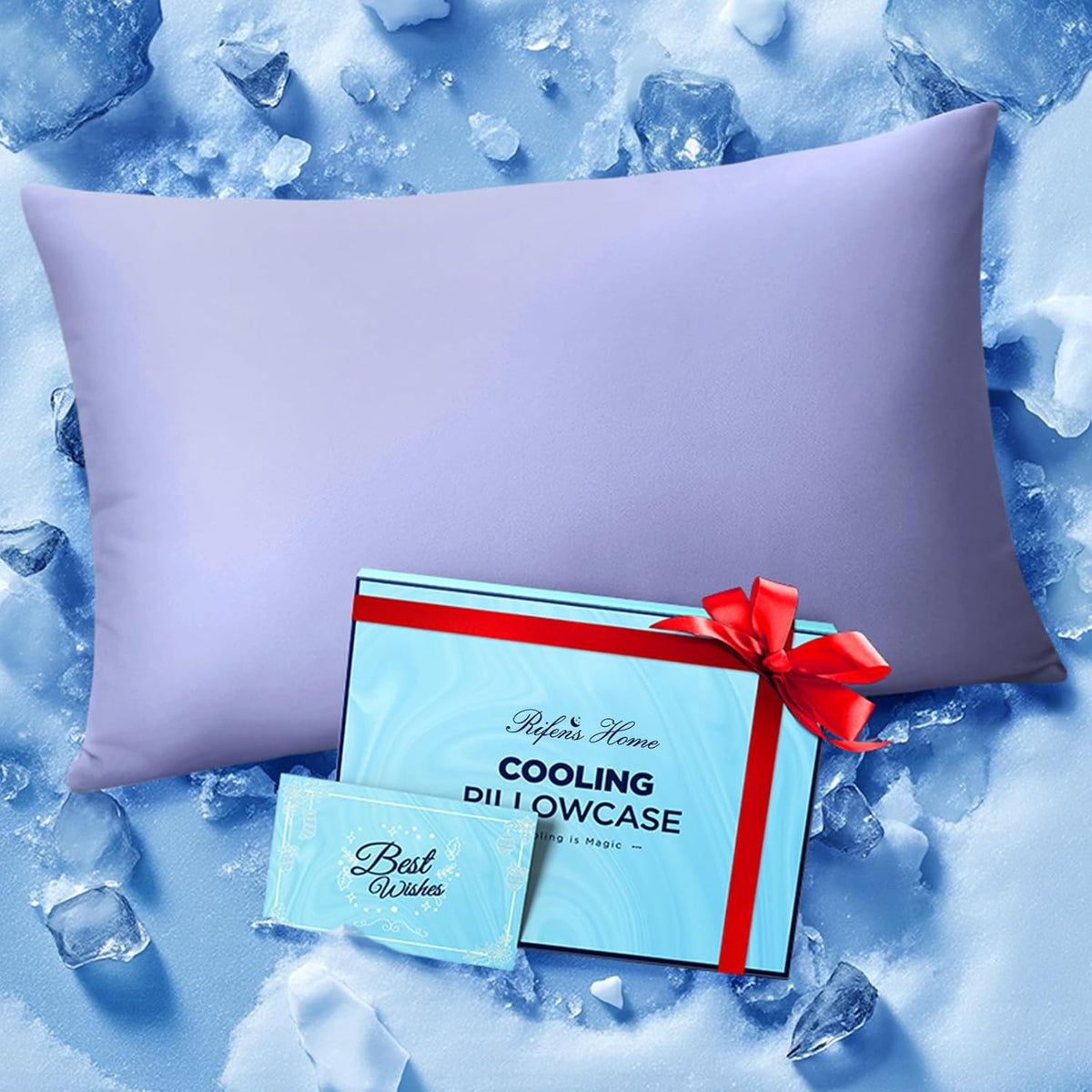 Ultra-Chill Cooling Pillowcase Set of 2 for Hot Sleepers, Softer Than Silk Pillow Cases for Protecting Hair & Skin, Breathable Bed Pillow Covers w/ Zipper, Gifts for Women & Men (Light Gray, Standard)