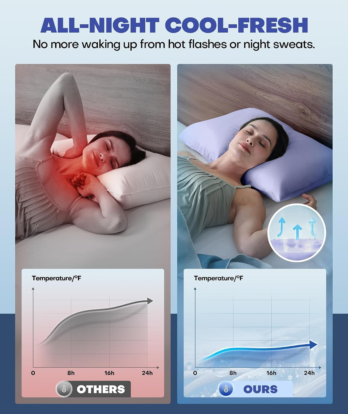 Ultra-Chill Cooling Pillowcase Set of 2 for Hot Sleepers, Softer Than Silk Pillow Cases for Protecting Hair & Skin, Breathable Bed Pillow Covers w/ Zipper, Gifts for Women & Men (Light Gray, Standard)
