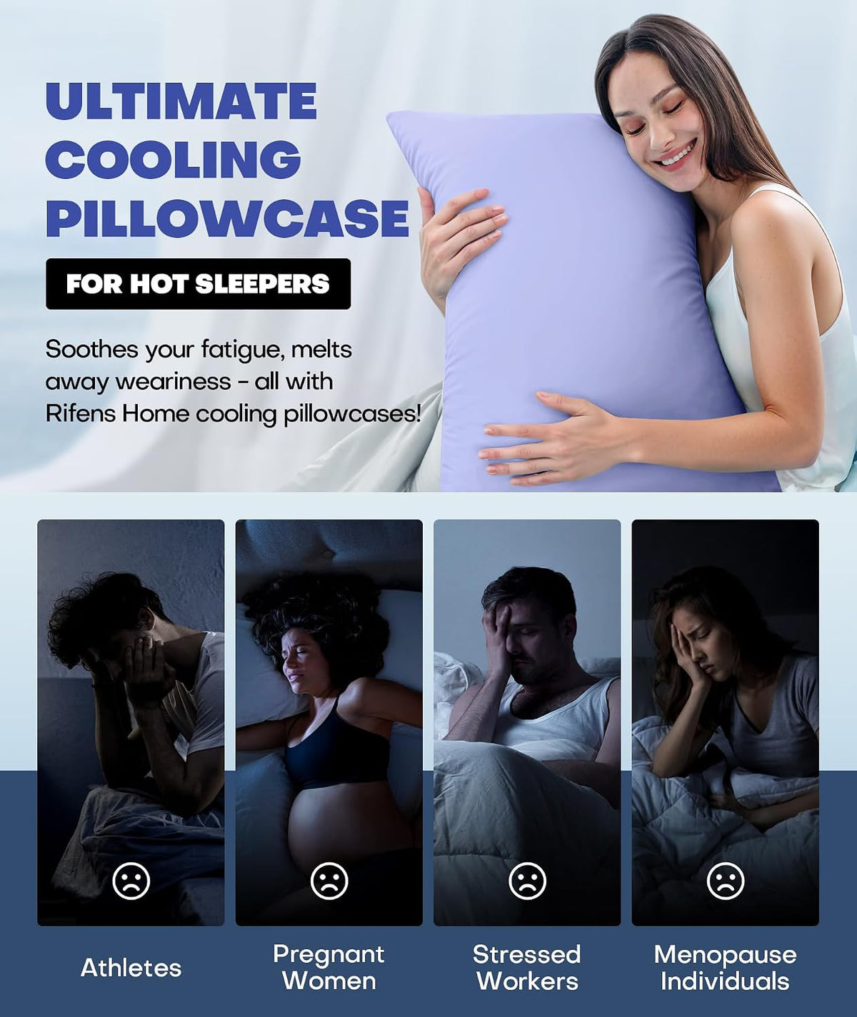 Ultra-Chill Cooling Pillowcase Set of 2 for Hot Sleepers, Softer Than Silk Pillow Cases for Protecting Hair & Skin, Breathable Bed Pillow Covers w/ Zipper, Gifts for Women & Men (Light Gray, Standard)