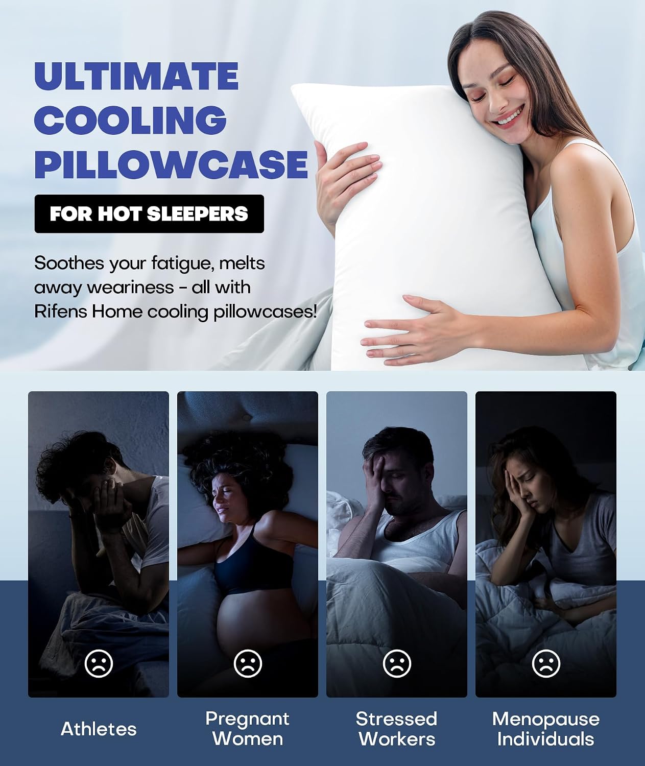 Ultra-Chill Cooling Pillowcase Set of 2 for Hot Sleepers, Softer Than Silk Pillow Cases for Protecting Hair & Skin, Breathable Bed Pillow Covers w/ Zipper, Gifts for Women & Men (Light Gray, Standard)