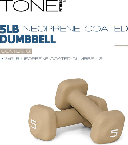 Neoprene Dumbbell Weight Pairs with Anti-Roll Square Head | Multiple Options