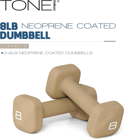 Neoprene Dumbbell Weight Pairs with Anti-Roll Square Head | Multiple Options
