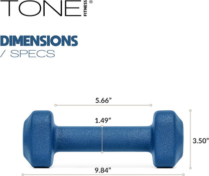 Neoprene Dumbbell Weight Pairs with Anti-Roll Square Head | Multiple Options
