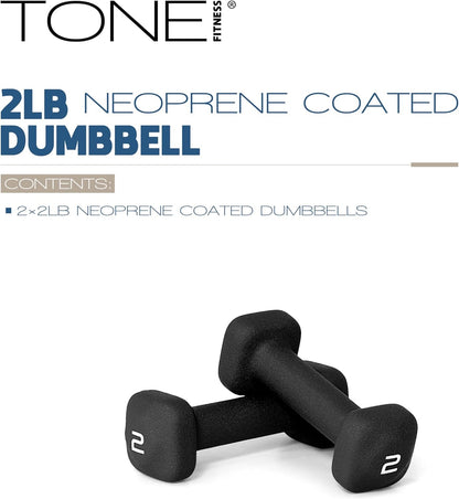 Neoprene Dumbbell Weight Pairs with Anti-Roll Square Head | Multiple Options
