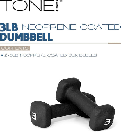 Neoprene Dumbbell Weight Pairs with Anti-Roll Square Head | Multiple Options